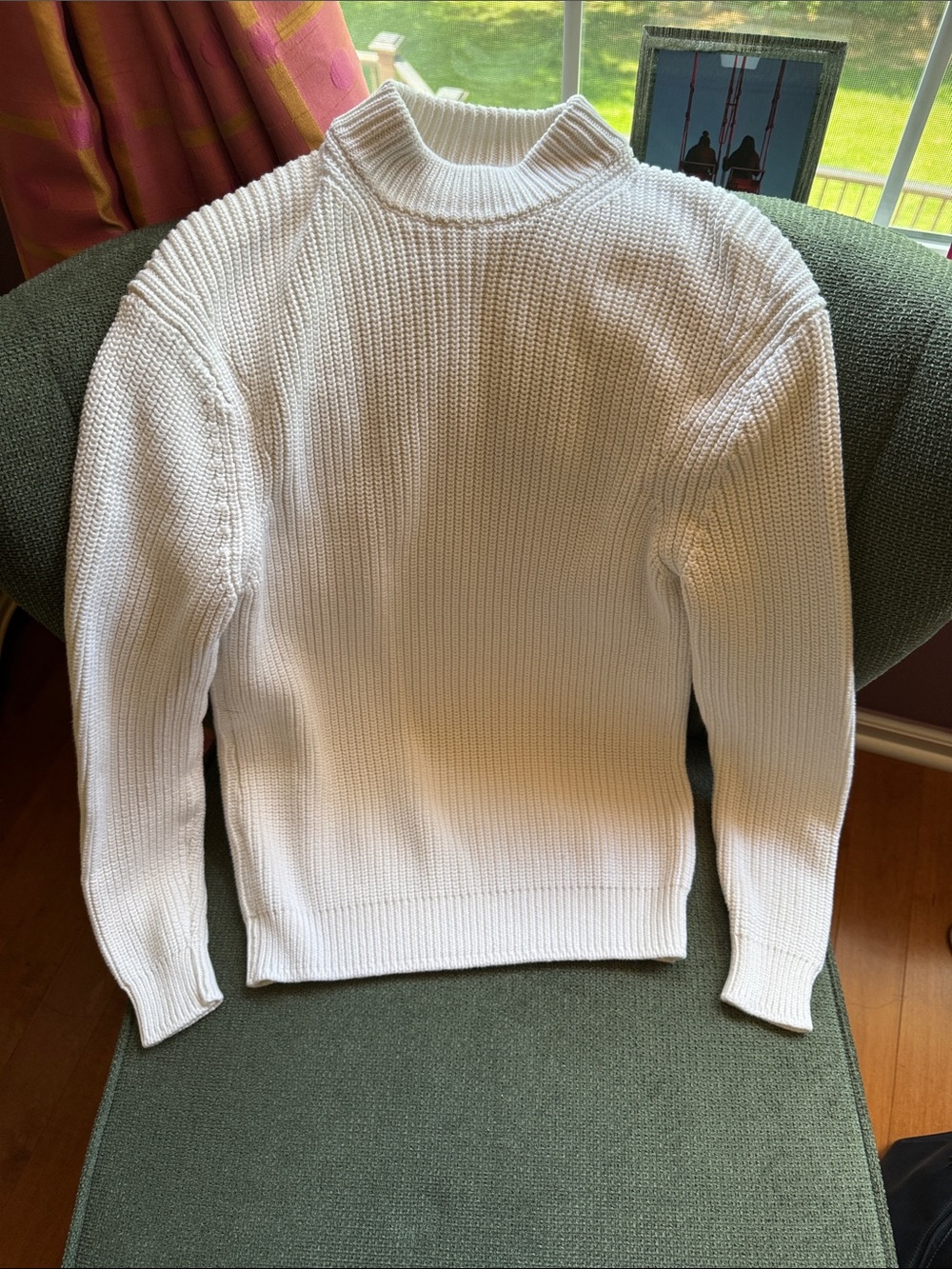 Zara Cream Ribbed Turtleneck Sweater